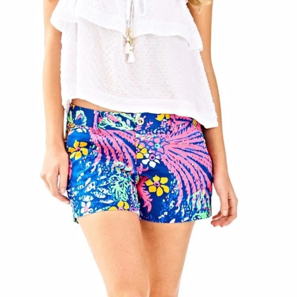 Lilly Pulitzer Indigo All A Glow Callahan Shorts Size 0 NWOT